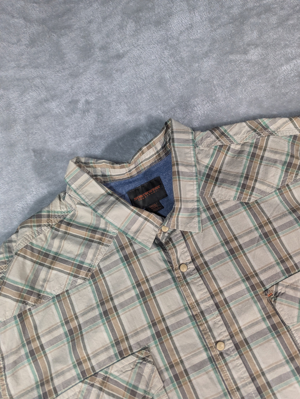 Northwest Territory Plaid Short Sleeve Button Up Shirt Mens 4XL - Used